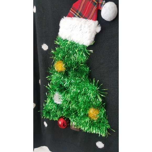 Ugly Christmas Sweater Tinsel Christmas Tree Large - Picture 3 of 5